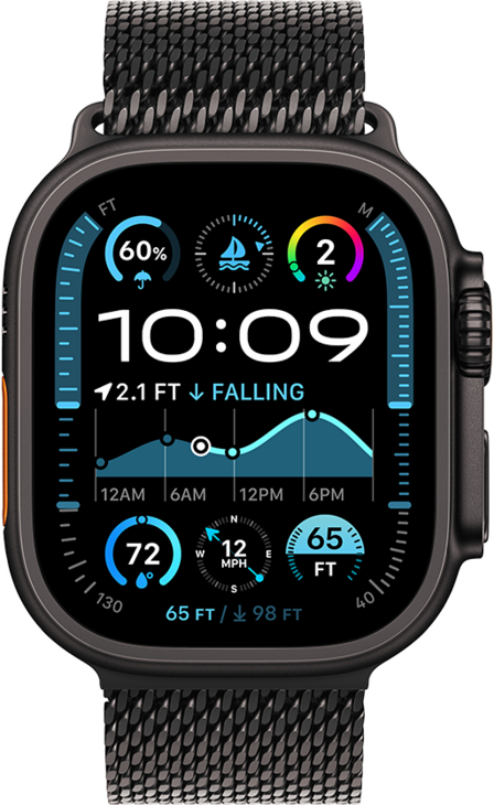 Apple Watch Ultra 2 GPS + Cellular 49mm Titanboett Svart  •  Milanesisk loop i titan Svart - S - Bruten förpackning Apple Watch Ultra 2 GPS + Cellular 49mm Titanboett Svart  •  Milanesisk loop i titan Svart - S - Bruten förpackning