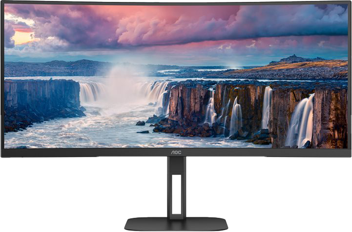 Bildskärm AOC Value-line - LED-skärm - 3440 x 1440 WQHD @ 100 Hz - VA - 3000:1 - HDMI, DisplayPort, USB-C - mattsvart Bildskärm AOC Value-line - LED-skärm - 3440 x 1440 WQHD @ 100 Hz - VA - 3000:1 - HDMI, DisplayPort, USB-C - mattsvart