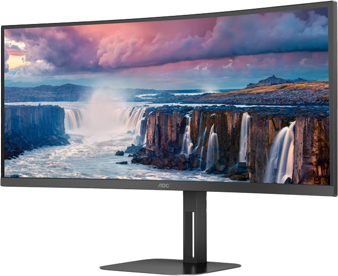 Bildskärm AOC Value-line - LED-skärm - 3440 x 1440 WQHD @ 100 Hz - VA - 3000:1 - HDMI, DisplayPort, USB-C - mattsvart Bildskärm AOC Value-line - LED-skärm - 3440 x 1440 WQHD @ 100 Hz - VA - 3000:1 - HDMI, DisplayPort, USB-C - mattsvart