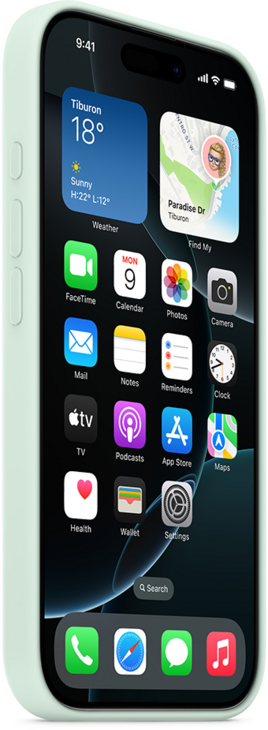 iPhone 16 Pro Silikonskal med MagSafe - Akvamarin iPhone 16 Pro Silikonskal med MagSafe - Akvamarin