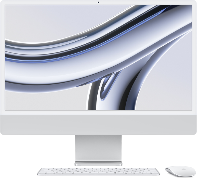 iMac 24-tum, M3 8-core, grafik 10-core, 24GB RAM, 256GB SSD,  Magic Keyboard Numeriskt Touch ID, Silver
