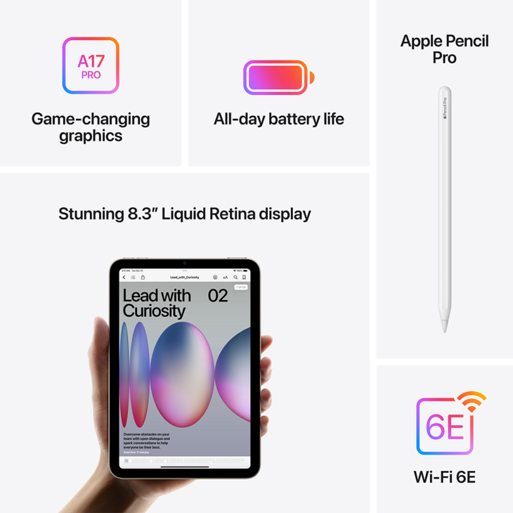 iPad mini Wi-Fi 128GB (2024) - Lila iPad mini Wi-Fi 128GB (2024) - Lila