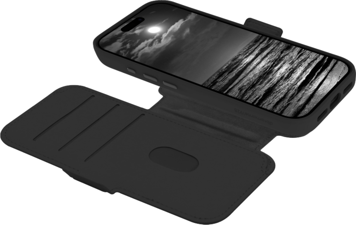 Lynge MagSafe iPhone 18 Pro/17 Pro Pl&aring;nboksfodral - Svart