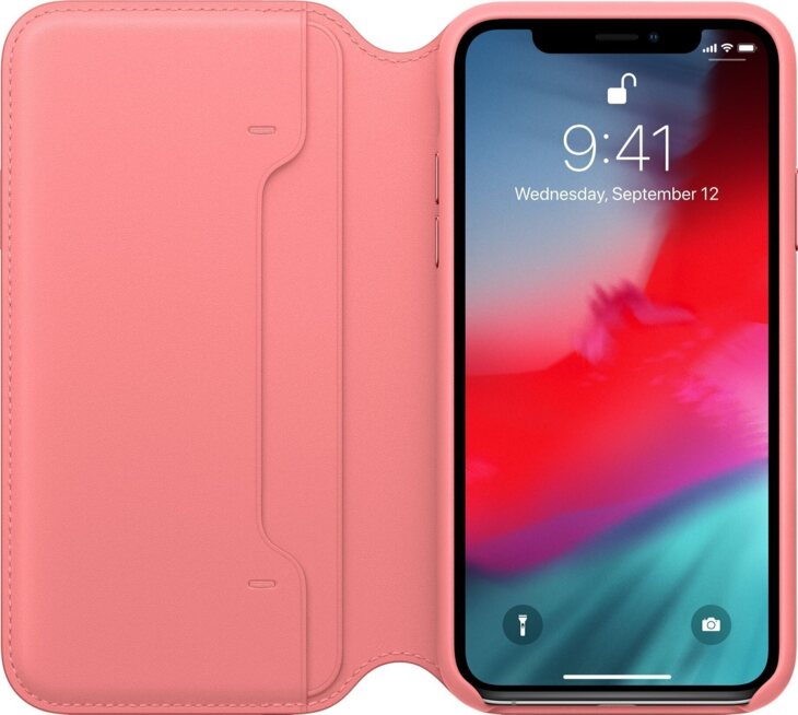 Apple iPhone X/XS Leather Folio - Peony Pink Apple iPhone X/XS Leather Folio - Peony Pink