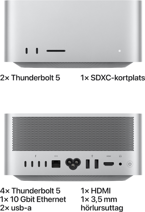 Mac Studio, M5 Ultra 30-core, grafik 64-core, 96GB, 1TB SSD