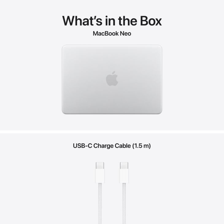 MacBook Neo 13-tum, 8GB RAM, 256B SSD, Silver