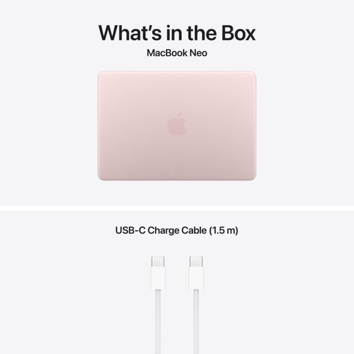 MacBook Neo 13-tum, 8GB RAM, 512GB SSD, Touch ID, Ros&eacute;