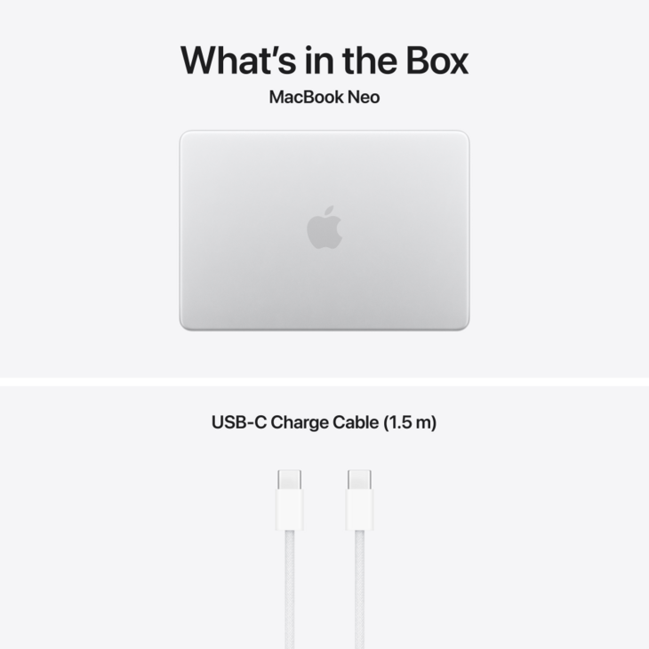 MacBook Neo 13-tum, 8GB RAM, 512GB SSD, Touch ID, Silver