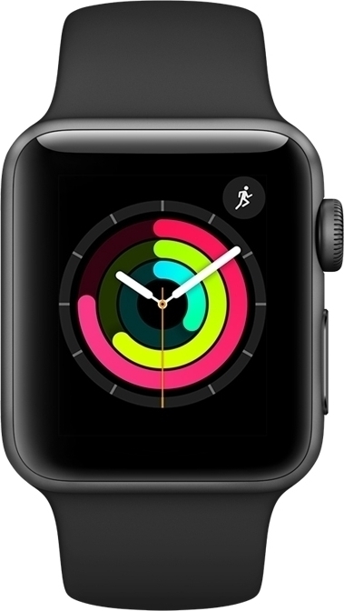 Apple Watch Series 3 GPS - 42mm Aluminiumboett i rymdgrått med svart sportband Apple Watch Series 3 GPS - 42mm Aluminiumboett i rymdgrått med svart sportband