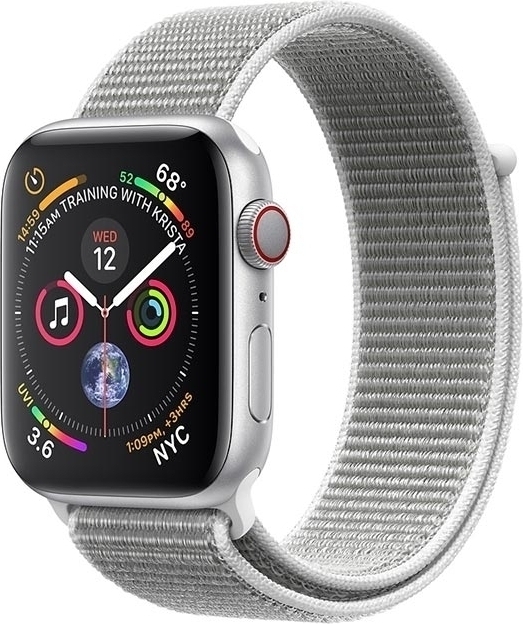 Apple Watch Series 4 GPS - 44mm Aluminiumboett i silver med sportloop i snäckskal Apple Watch Series 4 GPS - 44mm Aluminiumboett i silver med sportloop i snäckskal