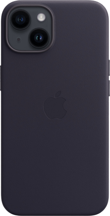 iPhone 14 Läderskal med MagSafe - Svartlila iPhone 14 Läderskal med MagSafe - Svartlila