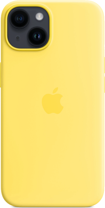 iPhone 14 silikonskal med MagSafe i färgen kanariegul