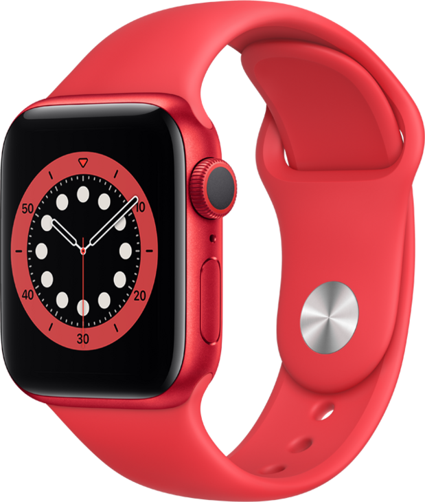 Apple Watch Series 6 GPS, 40mm Aluminiumboett i PRODUCT(RED) med PRODUCT(RED) Sportband Apple Watch Series 6 GPS, 40mm Aluminiumboett i PRODUCT(RED) med PRODUCT(RED) Sportband