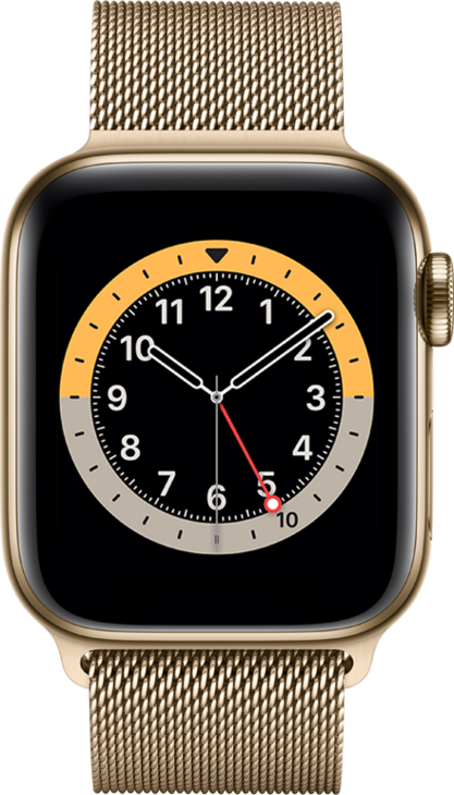 Apple Watch Series 6 GPS + Cellular, 40mm Rostfri Stålboett i Guld med Guld Milanese Loop Apple Watch Series 6 GPS + Cellular, 40mm Rostfri Stålboett i Guld med Guld Milanese Loop