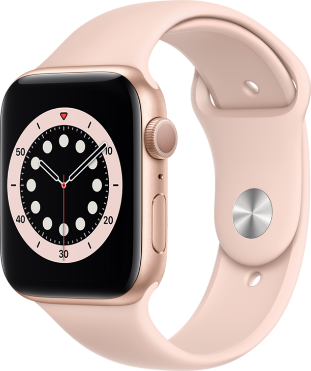 Apple Watch Series 6 GPS, 40mm Aluminiumboett i Guld med Sandrosa Sportband Apple Watch Series 6 GPS, 40mm Aluminiumboett i Guld med Sandrosa Sportband