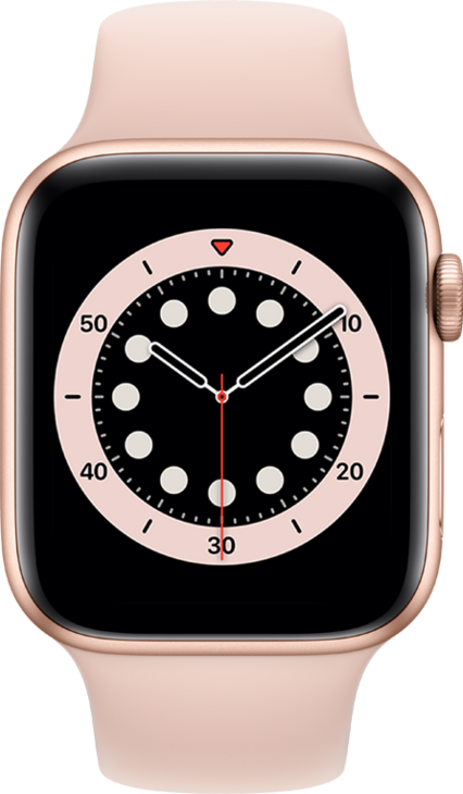 Apple Watch Series 6 GPS + Cellular, 44mm Aluminiumboett i Guld med Sandrosa Sportband Apple Watch Series 6 GPS + Cellular, 44mm Aluminiumboett i Guld med Sandrosa Sportband