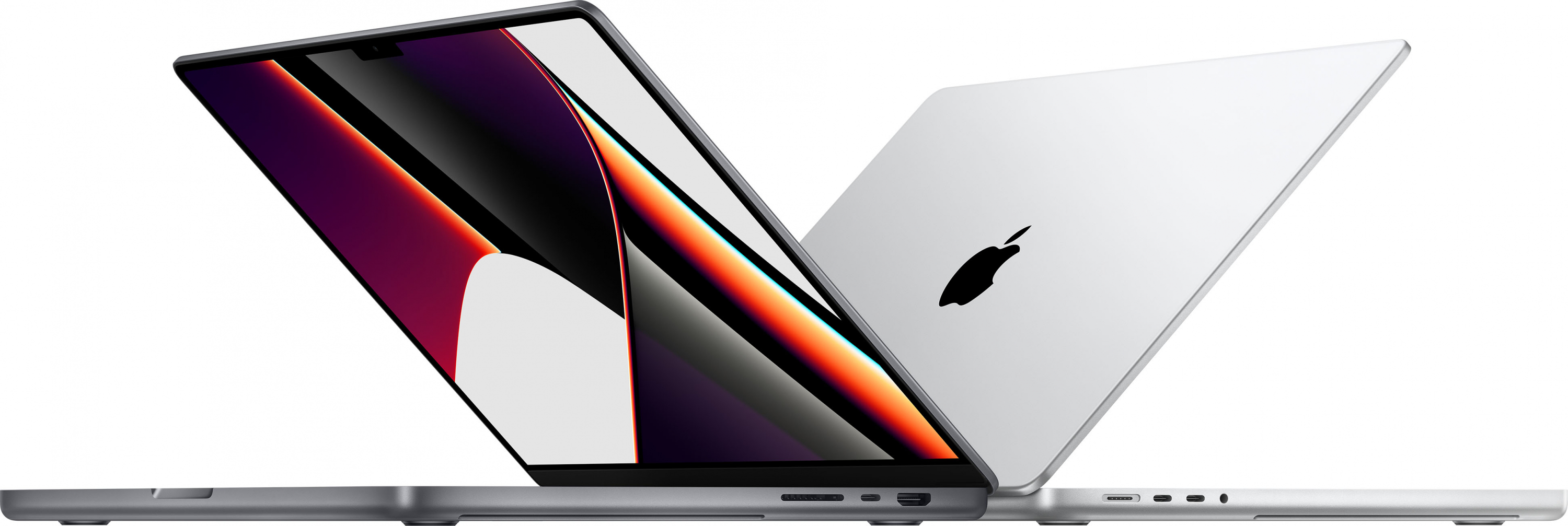 Bild på MacBook Pro (16-tum) i färgerna rymdgrå och silver