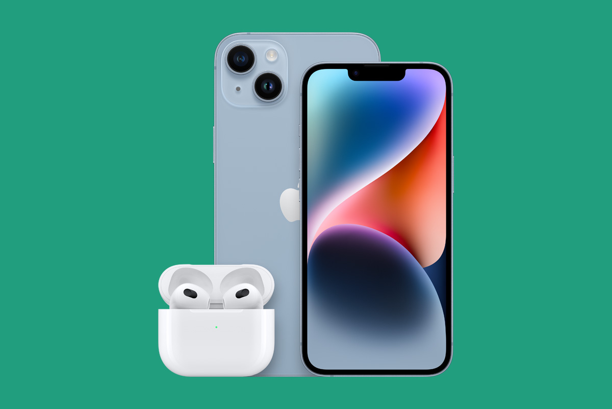 iPhone 14 och AirPods