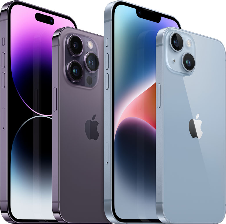 Vi lagar din spruckna iPhone-skärm Bild på ett gäng iPhone 14